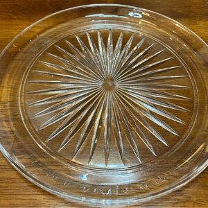 Clear Glass Vintage Starburst Decorative Plate